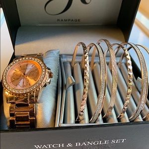Rose Gold Watch & Bangle Set